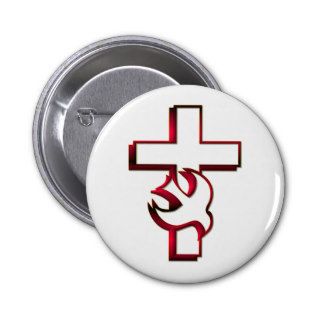 Cross and Holy Spirit / Holy Ghost Button