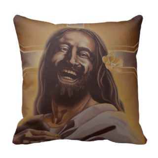 June Moon's Laughing Jesus Pillow