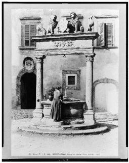 Photo Montepulciano, Piazza del Duomo, Pozzo Pubblico, well, palaza, decorations, Italy, 1880   Prints