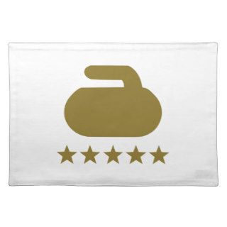 Curling stone five stars placemats