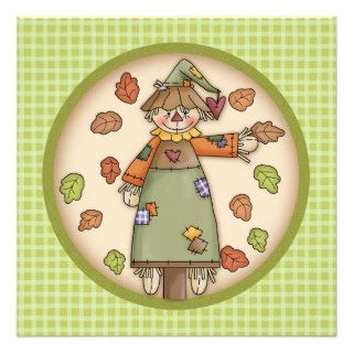 Cute Plaid & Scarecrow Thanksgiving Invitation