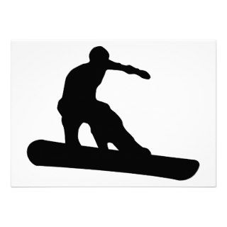 snowboard silhouette personalized invites