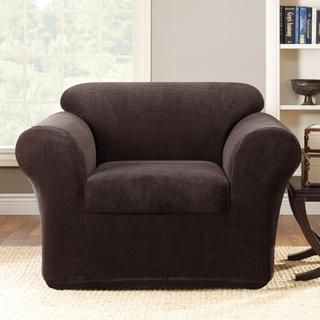 Sure Fit Espresso Two piece Chair Slipcover Sure Fit Chair Slipcovers