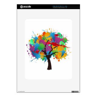 abstract paint splash tree iPad skin