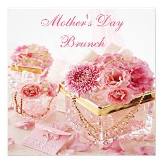 Glamorous Flowers & Boxes Mother's Day Brunch Personalized Invitation