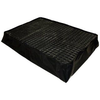 Enpac 4410 BK D Double IBC FlexPal with Drain, 375 Gallon Spill Capacity, 92" Length x 48" Width x 21" Height, Black Science Lab Spill Containment Supplies