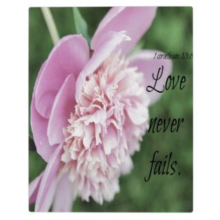 Love Never Fails Display Plaque
