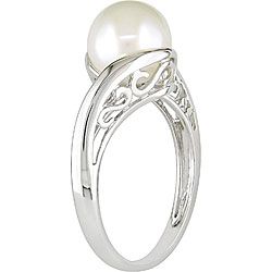 Miadora 10k White Gold Cultured Freshwater Pearl Ring (8 8.5 mm) Miadora Pearl Rings