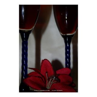 Wine Glasses with Flower Photograph Print