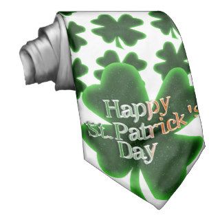 Happy St Patrick's Day (Irish Flag Color Text) Tie