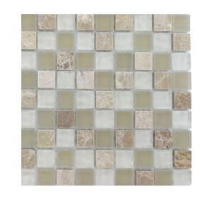 Splashback Tile Champs Elysee Blend 1/2 in. x 1/2 in. Glass Tiles   6 in. x 6 in. x 8 mm Floor and Wall Tile Sample (1 sq. ft.) R5C1
