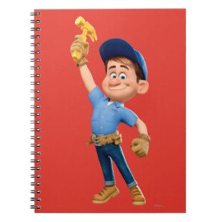 Fix It Jr Holding Hammer in the Air Note Book