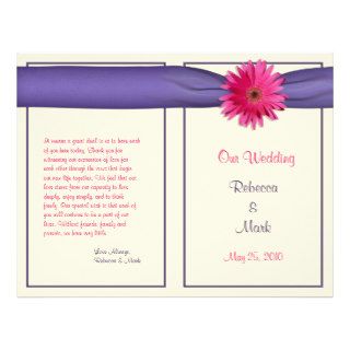 Pink Gerbera Daisy Wedding Program Custom Flyer