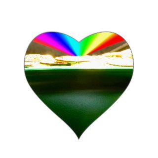 Rainbow Pot of Gold Heart Stickers