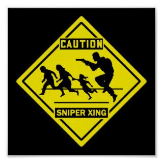 Sniper Xing   Wall / Door Sign Poster