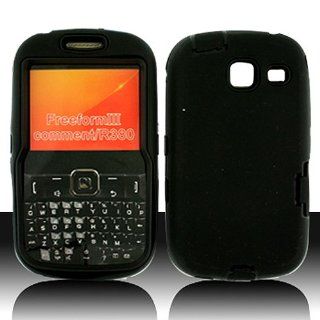Black Hard Soft Gel Dual Layer Cover Case for Samsung Comment Freeform III 3 SCH R380 Cell Phones & Accessories