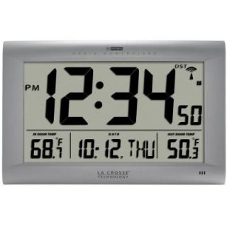 La Crosse Technology Jumbo Atomic Digital Wall Clock with Outdoor Temperature 513 1311OT