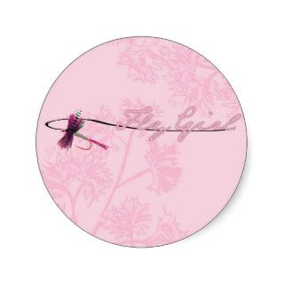 Fly Girl Round Stickers