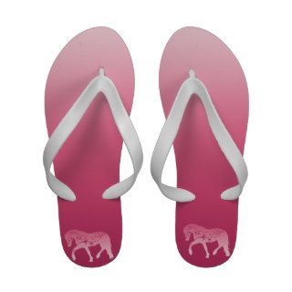 Girly Ombre Horse Silhouette Flip Flops