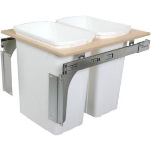 Knape & Vogt 17.5 in. x 17.5 in. x 22.5 in. In Cabinet Pull Out Top Mount Trash Can PDMTM175 2 35WH