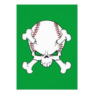 Baseball Skull Personalized Announcements