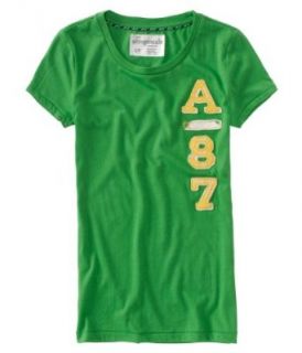 Aeropostale Juniors Embellished Tee T Shirt   Fairway Green   S Fashion T Shirts Clothing
