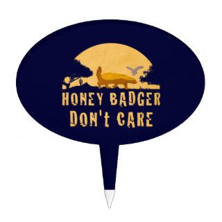 Best Most Badass Honey Badger Don't Care Merch Cake Toppers