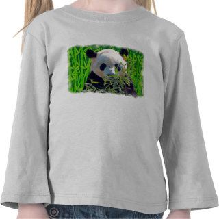 Cute Panda Bear with tasty Bamboo Leaves Tee Shirt