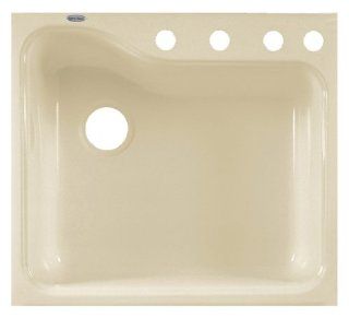 American Standard 7172.814.345 Silhouette Single Bowl Kitchen Sink with 4 Hole Tile Edge, Bisque    