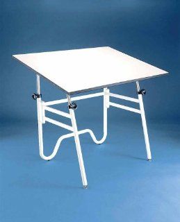 Alvin Home Office Art Drawing Crafting Drafting Hobby Center Opal Table, White Base White Top 36" x 48"