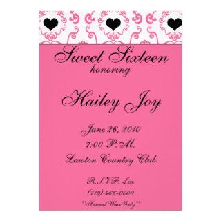 card1 copy, Sweet Sixteen, honoring, Hailey JoyPersonalized Invitation