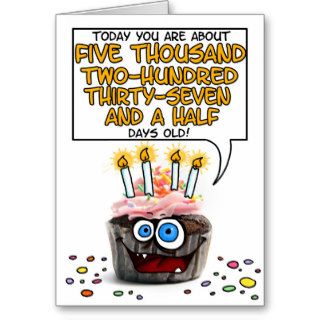 Happy Birthday Cupcake   14 years old Card