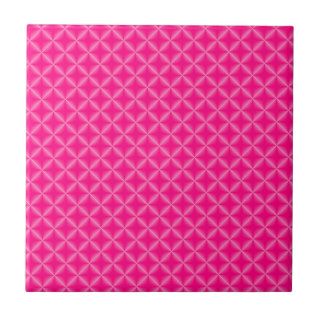 Bright Pink Rhombus Pattern Ceramic Tiles