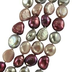 Pearls for You Endless Plum, Lavender and Grey FW Pearl Necklace (9 10 mm) Pearls For You Pearl Necklaces