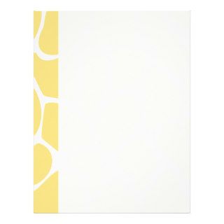 Giraffe Print Pattern in Yellow. Letterhead Template