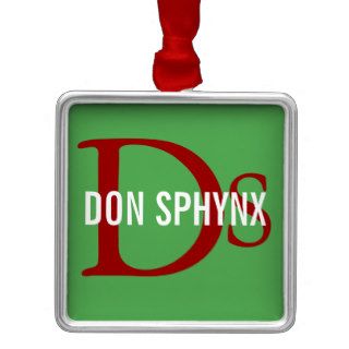 Don Sphynx Cat Monogram Design Christmas Ornaments