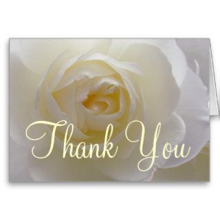 White Rose Card Thank You Personalized Flower Card