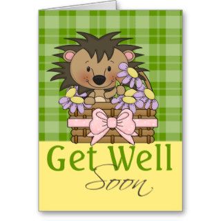 Cute Hedgehog, Get Well Soon Greeting Card