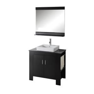 Virtu USA Tavian Right 36 in. Single Basin Vanity in Espresso with Solid Oak Vanity Top with Basin and Mirror DISCONTINUED MS 7036R ES
