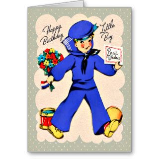 Sailor Boy   Retro Little Boy Happy Birthday Cards