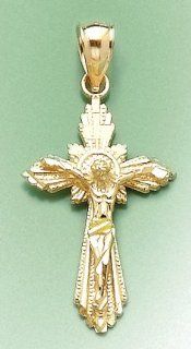 14k Gold Charm D C Crucifix Fancy Edges Million Charms Jewelry