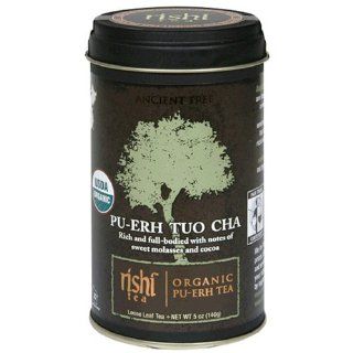 Rishi Tea Organic Pu erh Tuo Cha Loose Tea, 5 Ounce Tin (Pack of 2)  Grocery Tea Sampler  Grocery & Gourmet Food