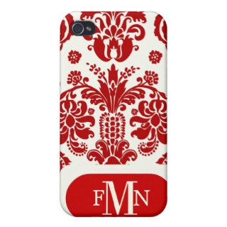 PixDezines Isabella Damask, Monogram available Covers For iPhone 4