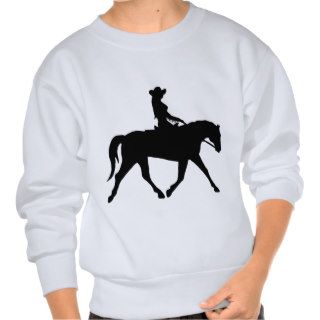 Cowgirl Riding Her Horse Pullover Sweatshirts