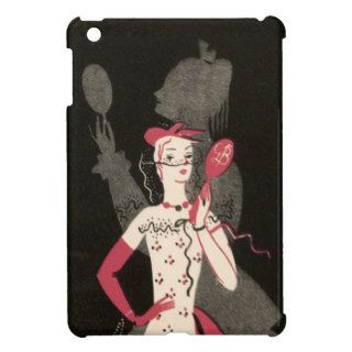 Vintage Woman Fashionista Black Pink Dress Graphic Cover For The iPad Mini