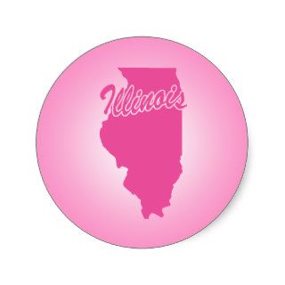 Pink State Illinois Stickers