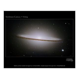 Sombrero Galaxy, largest Hubble mosaics ever assem Poster