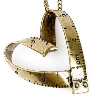 Goldtone Measuring Tape Heart Necklace West Coast Jewelry Fashion Necklaces
