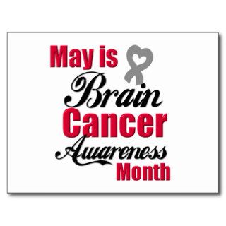 May is Brain Cancer Awareness Month Ribbon Post Card