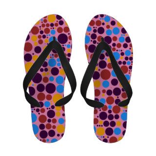 1970s seventies Multicolor disco circles Flip Flops
